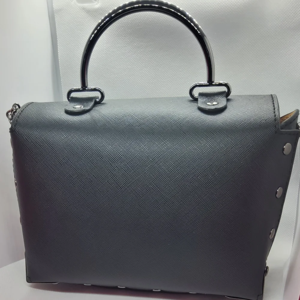 Vegan Black Box Flap Crossbody - Picture 3 of 3
